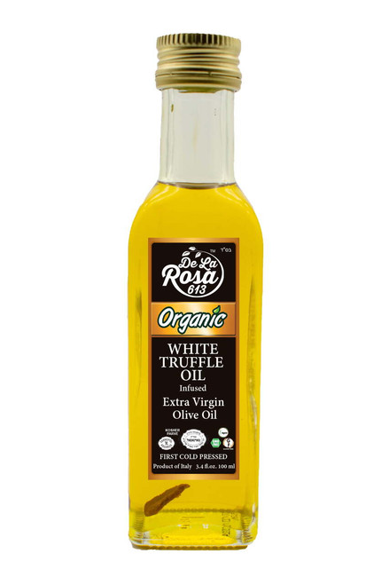 100% Organic White Truffle Oil - De La Rosa 3.4oz - Cold-pressed, Non-gmo, Vegan, Gluten-free | Drizzle Over Bread, Pastas, Pizza, Risotto, Soups, And More!