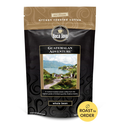 Boca Java Guatemalan Adventure Single Origin Whole Bean Coffee,  Medium Roast, 8 Oz. Bag, 100% Arabica, Roast To Order