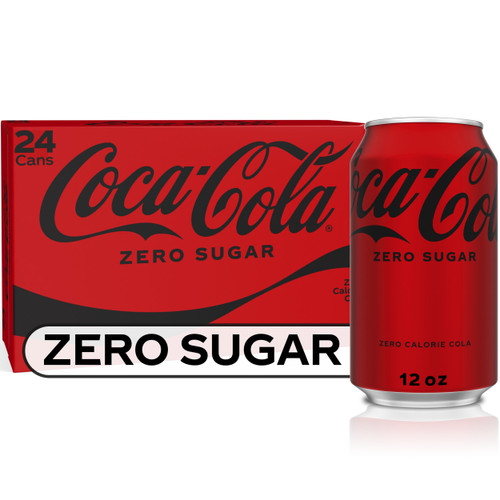 Coke Zero Sugar Soda Soft Drink, 12 Fl Oz, 24 Pack