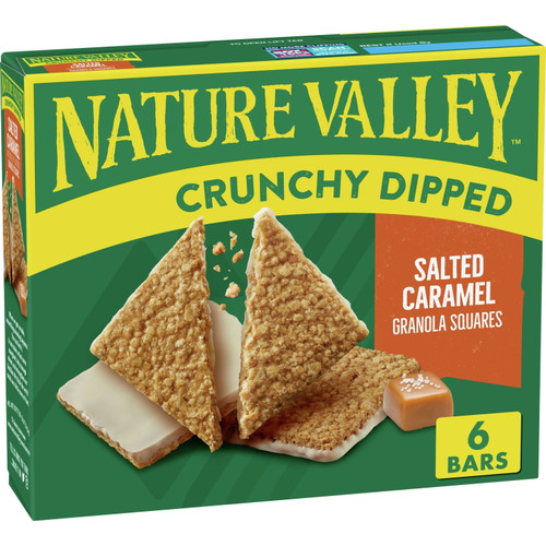 Nature Valley Crunchy Dipped Granola Bars, Salted Caramel, 6 Ct