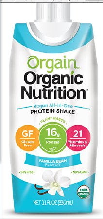 Orgain Organic Nutrition Protein Shake Vegan Vanilla Bean Flavor 11 Oz. Carton Each