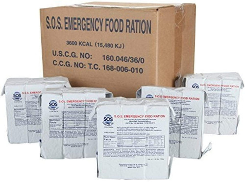 Sos Food Labs Rations Emergency 3600 Calorie Food Bar - 3 Day 72 Hour Package With 5 Year Shelf Life- Full Case