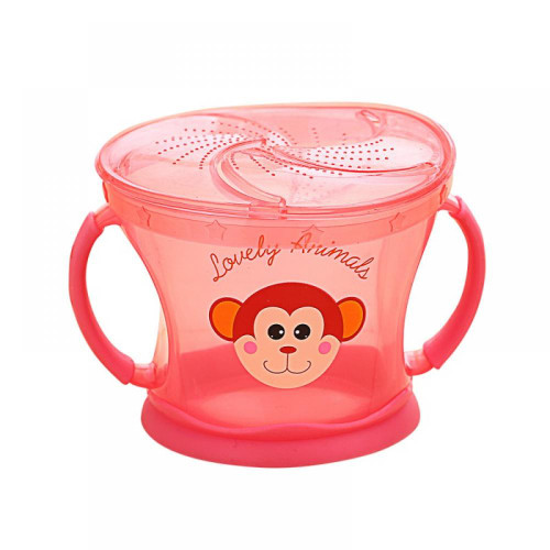 Infant Baby Snack Cup Portable Double Handle Cover Safe Cup Candy Fruit Feeding Bowl
