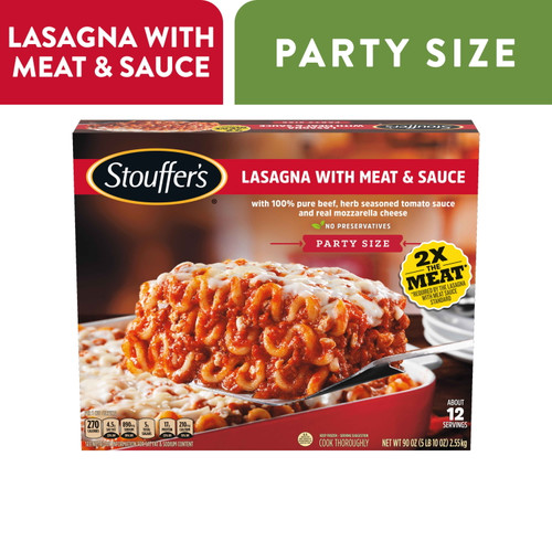 Stouffer's Meat And Sauce Lasagna Party Size Holiday Meal, 90 Oz (frozen)