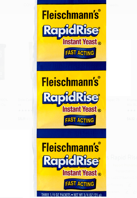 Rapid Rise Yeast 0.75 Oz Strip Of 3