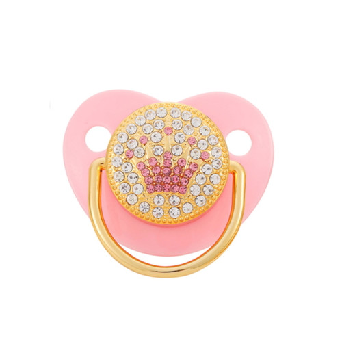 Jkerther Soother Pacifier 0-3 Months, Fashion Rhinestones Pattern Comfort Pacifiers With Handle