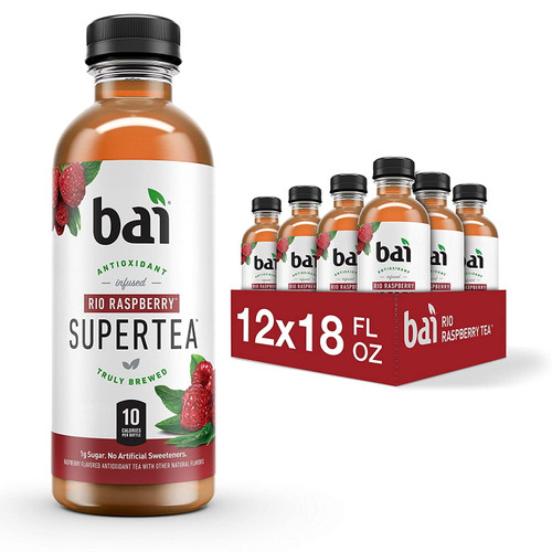 Bai Iced Tea, Rio Raspberry, Antioxidant Infused Supertea, Crafted With Real Tea (black Tea, White Tea), 18 Fluid Ounce Bottles, 12 Count
