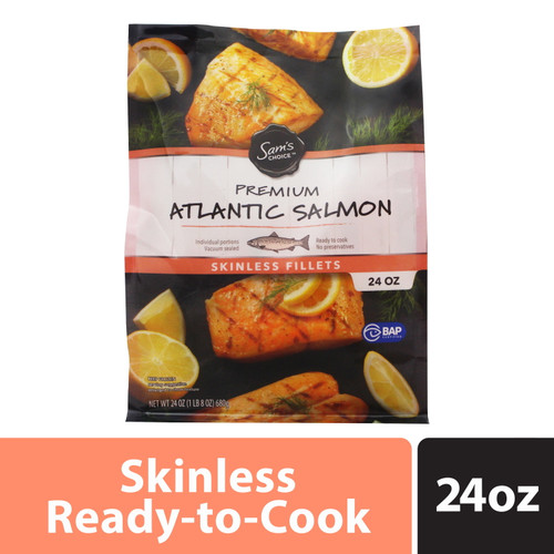 Sam's Choice Frozen Skinless Atlantic Salmon Portions, 1.5 Lb