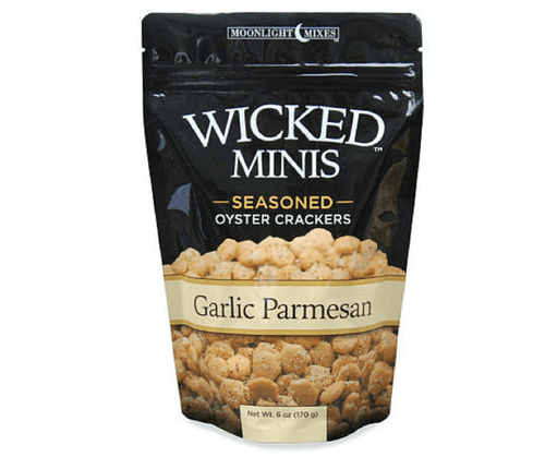 Wicked Minis Seasoned Oyster Crackers Garlic Parmesan, 6oz (pack Of 6)