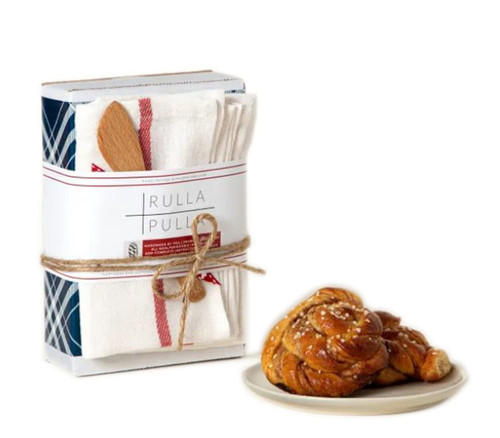 Scandinavian Cinnamon Buns Kit! Includes Baking Ingredients, 1 Tea Towel And 1 Baking Spoon! Makes Up To 12 Buns! Make Your Own Swedish Cinnamon Buns At Home!