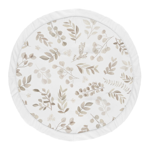 Botanical Taupe Floral Leaf Baby Play Mat By Sweet Jojo Designs