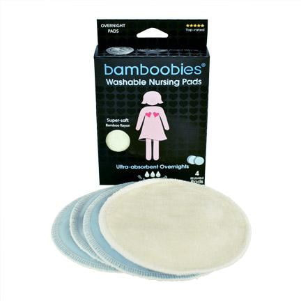 Bamboobies Nursing Pads For Breastfeeding, Reusable & Washable, Ultra-absorbent Overnight Pads, 2 Pairs