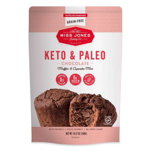 Miss Jones Baking Co. Grain Free Gluten Free Keto Friendly Chocolate Muffin And Cupcake Mix, 10.57 Oz [pack Of 6]