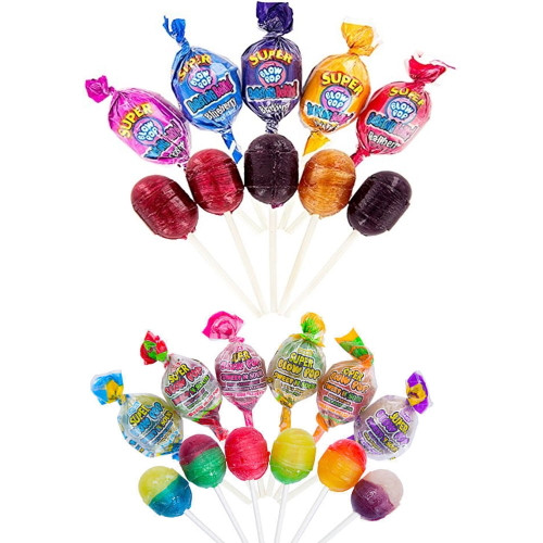30 Pc Colorful Super Blow Pops Candy Lollipops Sour Sucker Stick Lollypops Party