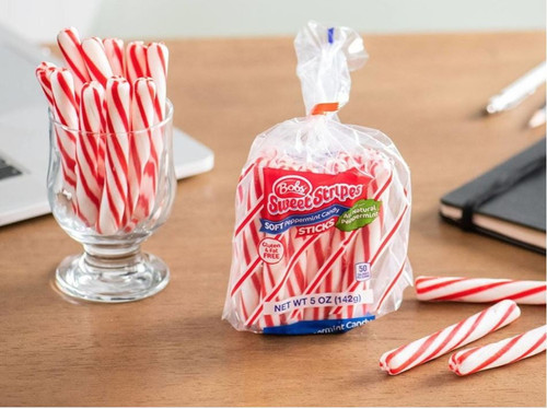 Bob's Sweet Stripes Soft Peppermint Candy Sticks, 5oz - Pack Of 6 Bags