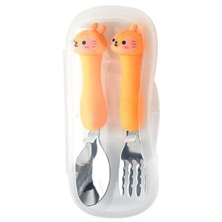 Valseel Tableware Set Primary School Stainless Steel Tableware Cute Fork Spoon