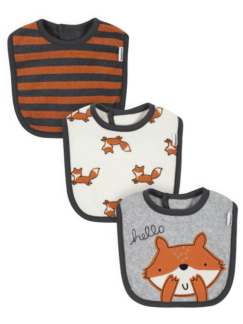 Gerber Baby Boy Terry Bibs, 3-pack (one Size)