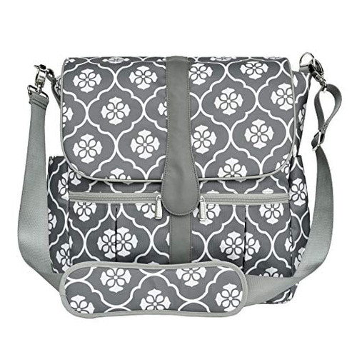 Jj Cole Infant Baby Backpack Diaper Bag Large Capacity Grey Gray Floret