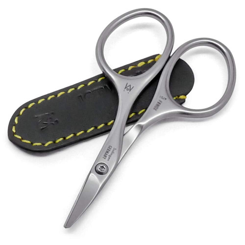Germanikure Rounded Baby Nail Scissors - Finox Surgical Stainless Steel Manicure Tools In Leather Case - Ethically Made In Solingen Germany - 4701
