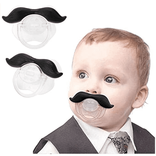 Vonter Baby Funny Pacifiers 2 Pack, Cute Silicone Adult Mustache Pacifier Funny Mustache Pacifier Silicone Pacifier Mustache Bpa Free For Babies And Toddlers 0-6 Months Black