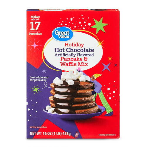 Great Value Complete Hot Chocolate Pancake And Waffle Mix, 16 Oz Box