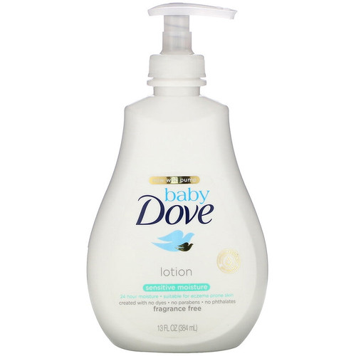 Dove, Baby, Lotion, Sensitive Moisture, Fragrance Free, 13 Fl Oz (384 Ml) Pack Of 2