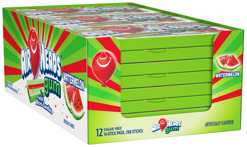Airheads Gum, Watermelon, Sugar Free, 14 Sticks (pack Of 12)