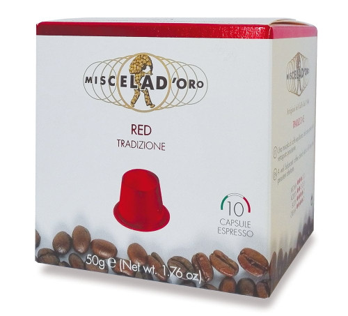 Miscela D'oro Red Tradizione, Espresso Medium Roast Coffee Pods, 10 Ct
