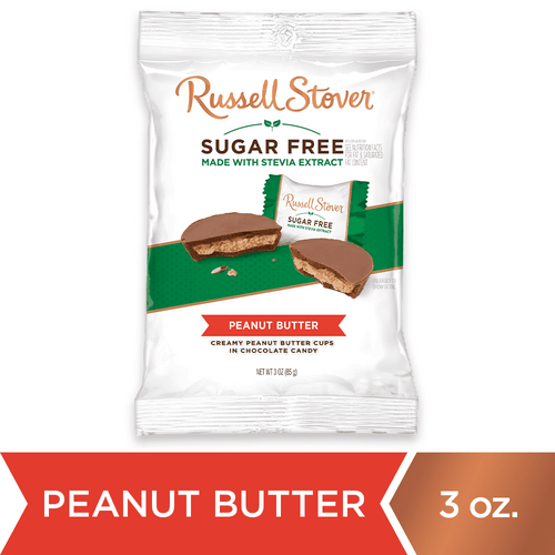 Russell Stover Sugar Free Peanut Butter Cups With Stevia, 3 Oz. Bag