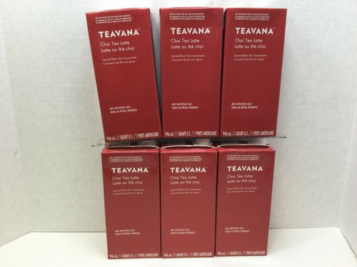 Starbuck's | Teavana Chai Tea Latte Concentrate - Spiced Black Tea, With A Blend Of Cinnamon, Ginger | (6) Boxes X 32 Fl Oz
