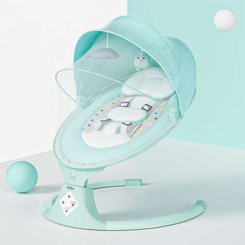 Bioby Baby Swing, Remote Control Baby Bouncer With 5-speeds For Infants, Unisex, Green