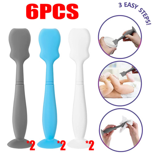 Danlai-1/3/6pieces Original Diaper Rash Cream Applicator, Soft And Flexible Silicone Brush, Unique Gift Mini Diaper Rash Cream Applicator