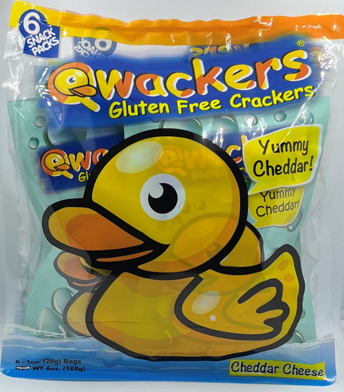 Qwackers Crackers Cheddar 6 Pack - Six 1 Oz Bags