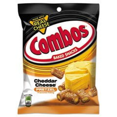 Combos Cheddar Cheese Pretzel Baked Snacks 6.3 Oz Bag Pack Of 12 (mmm42005)