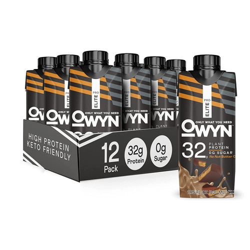 Owyn | Pro Elite Vegan Plant-based High Protein Shake | 32g Plant Protein, Superfoods Greens, 0g Net Carbs, Zero Sugar | Keto (12 Pack)