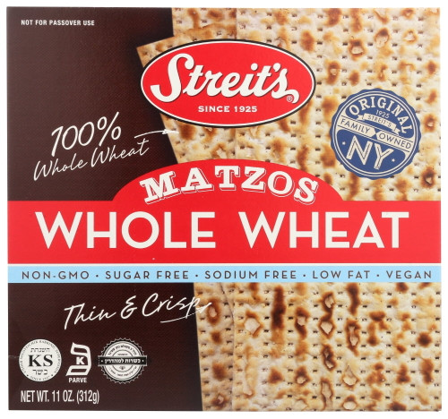 Streits Whole Wheat Matzo, 11 Ounce -- 12 Per Case.