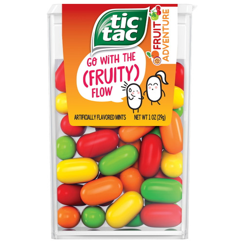 Tic Tac Fresh Breath Mints, Fruit Adventure, Bulk Hard Candy Mints, Perfect Valentine's Day Gift, 1 Oz Singles, 12 Count