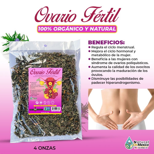 Ovario Fértil Herbal/tea 4 Oz-113gr. Dolor De Cintura, Hemorragia, Aid Ovulation, Regulate Your Cycle