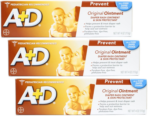 A + D Original Ointment, Diaper Rash & Skin Protectant - 4 Oz Tube (pack Of 3)