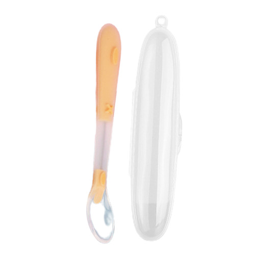 Opolski 1 Set Portable Feeding Spoon Non-slip Design Easy Cleaning Bpa Free Kids Food Eating Dinnerware Baby Supplies