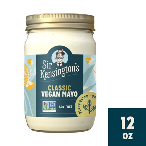 Sir Kensington's Vegan Mayo, Classic, Keto Diet Certified, Gluten Free, Certified Vegan, Soy Free, Non- Gmo Project Verified, Shelf-stable, 12 Oz