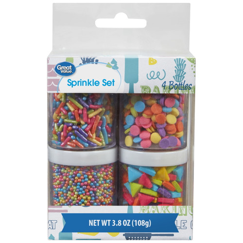 Great Value Bright Sprinkles Set, 3.8 Oz.