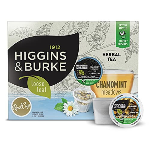 Higgins & Burke Chamomint Meadows, Loose Leaf Herbal Tea, Keurig K-cup Brewer Compatible Pods, 24 Count (cominhkg067479)
