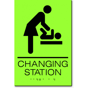 Changing Station Women Sign-laserglow / Black (1 Unit)
