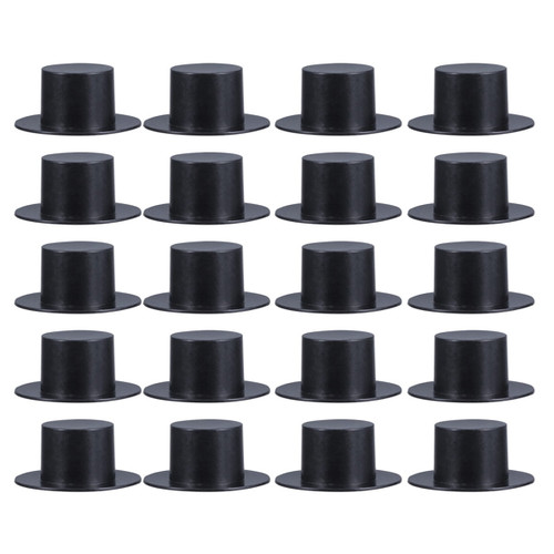 Bestonzon 50pcs Handcraft Mini Clown Hat Decoration Christmas Decorative Plastic Hat Diy Material Size L(black)