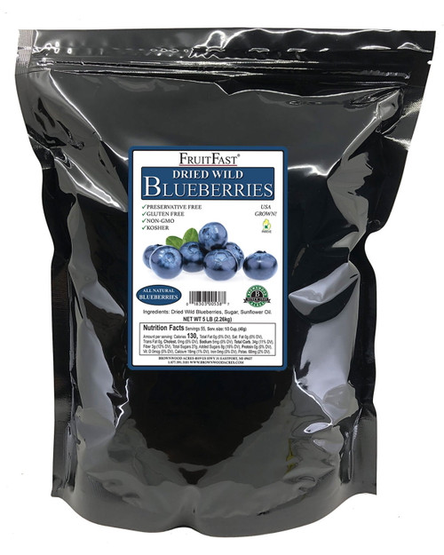 Dried Wild Blueberries - 5 Pound Bag