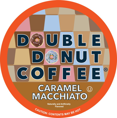 Double Donut Caramel Macchiato Coffee Pods, Medium Roast, 24 Count For Keurig K Cup Machines