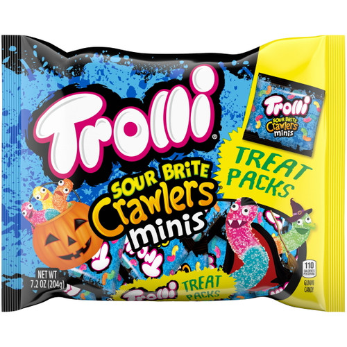 Trolli Sour Brite Crawlers Halloween Candy Treat Packs, 7.2 Oz, 12 Count