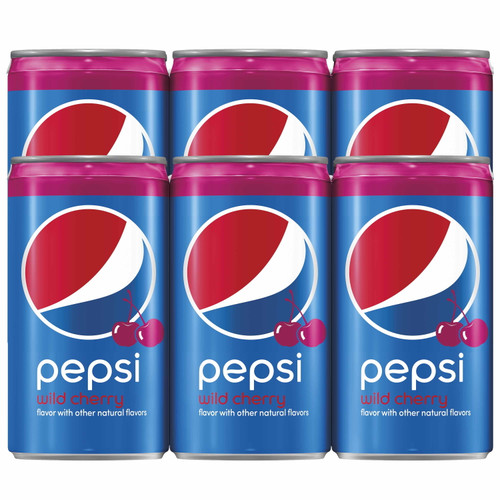 Pepsi Wild Cherry Cola Soda Pop, 7.5 Fl Oz, 6 Pack Cans