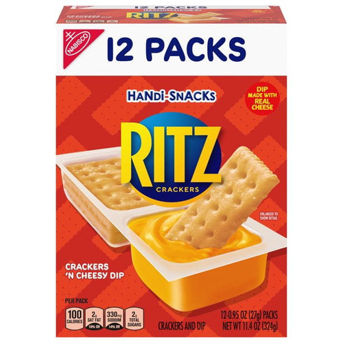 Handi-snacks Ritz Crackers 'n Cheesy Dip Snack Packs, 12 Snack Packs